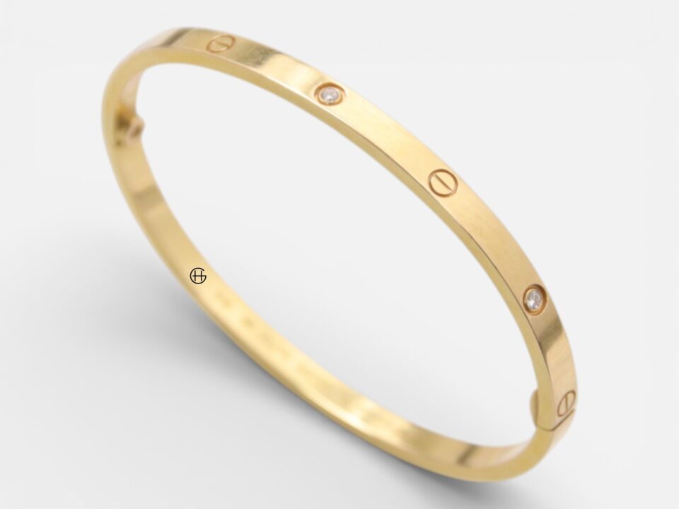 Cartier Love Armband Small | Halv Diamant | Roséguld