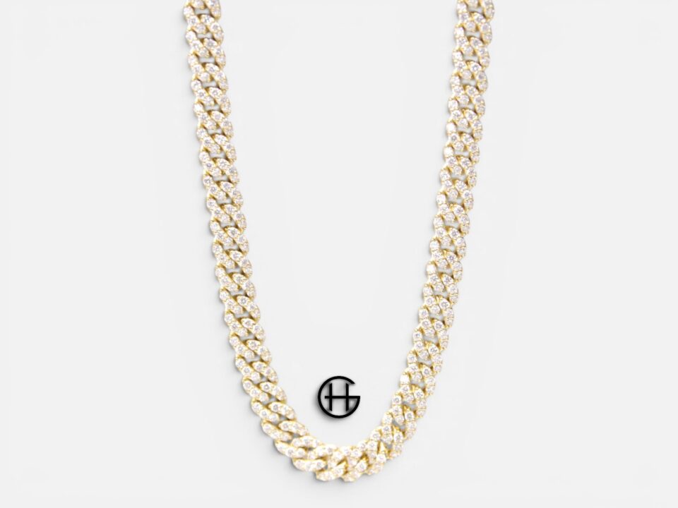 Iced Out Cuban 18K Gult Guld 39,5gram 45cm