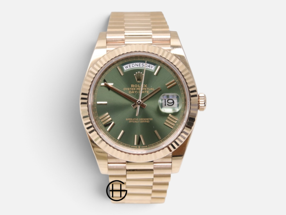 Rolex Day-Date 40 Roséguld | President | Olivgrön 60th Anniversary