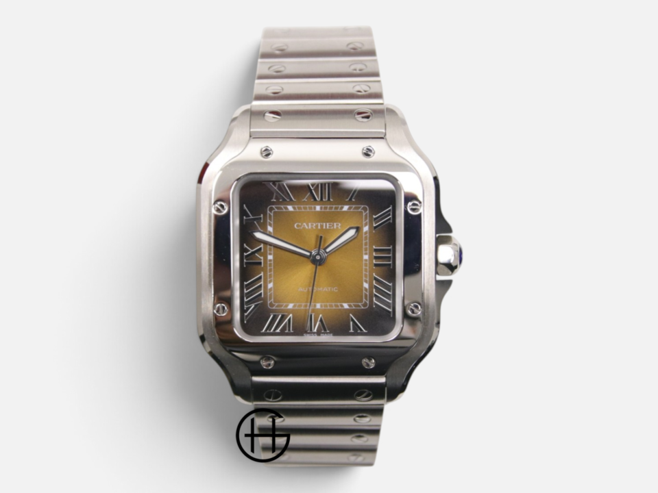 Cartier Santos de Cartier Medium Stål | Tobacco Brun
