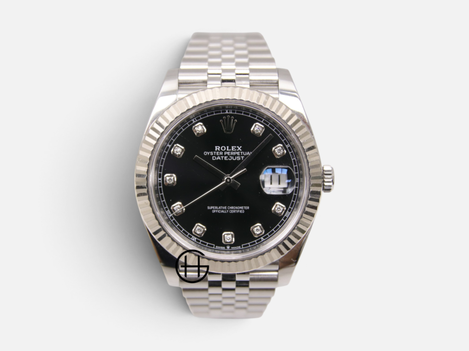 Rolex Datejust 41 Vitt Guld | Stål | Svart Diamant