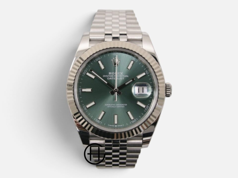 Rolex Datejust 41 Vitt Guld | Stål | Mintgrön