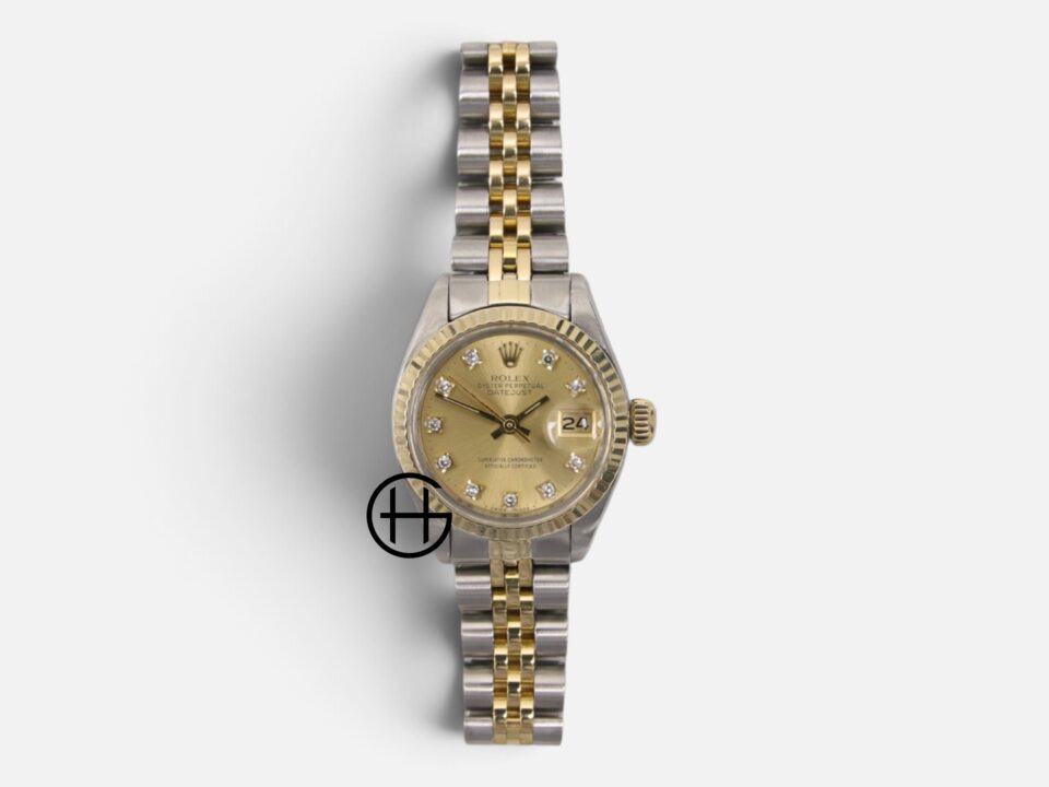 Rolex Lady-Datejust 26 Guld och Stål | Champagne Diamant |
