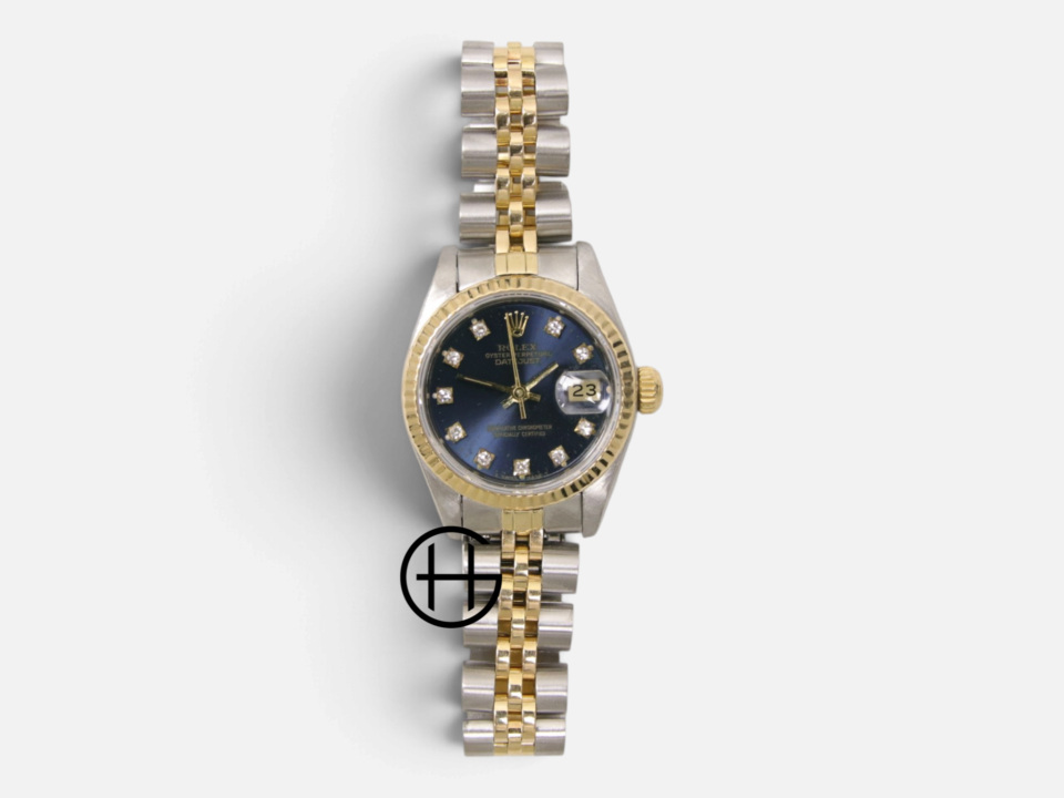 Rolex Lady-Datejust 26 Guld och Stål | Blå Diamant |